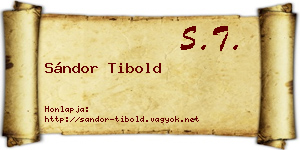 Sándor Tibold névjegykártya